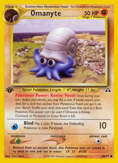 Auction card for Omanyte