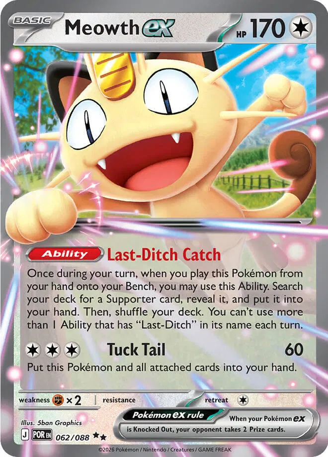 Auction card for Meowth ex