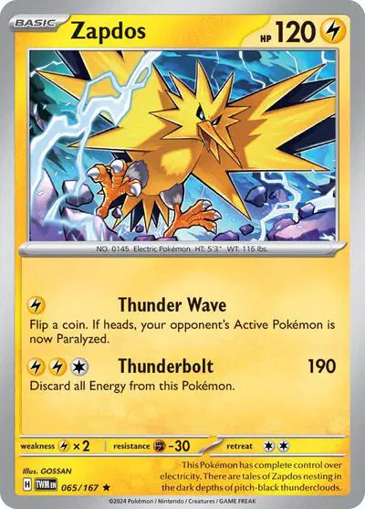 Auction card for Zapdos