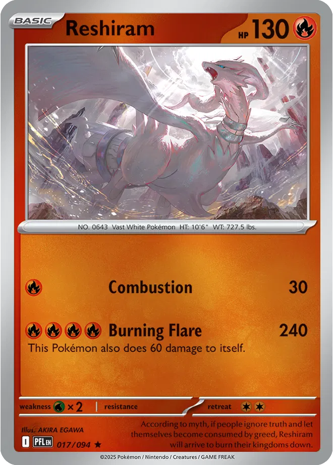 Auction card for Reshiram