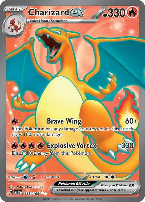 Auction card for Charizard ex