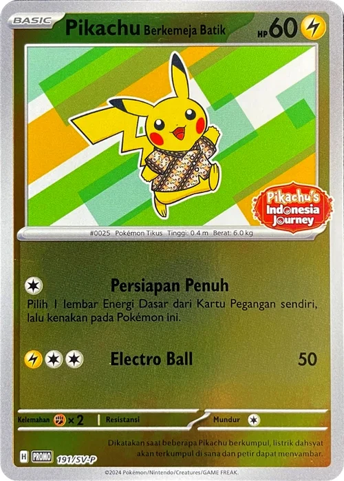 Pikachu Wearing a Batik Shirt