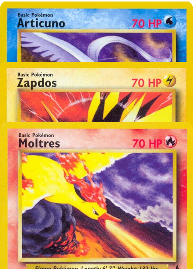 Auction card for Bundle - Articuno - Zapdos - Moltres Lv.33