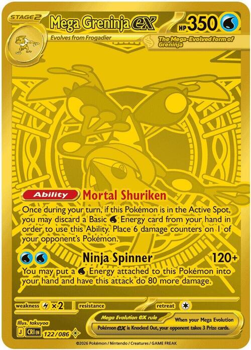 Auction card for Mega Greninja ex
