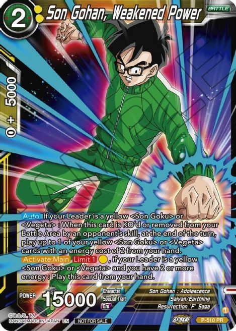 Son Gohan, Weakened Power