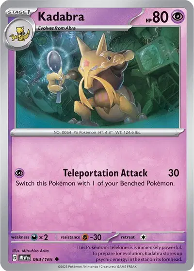 Auction card for Kadabra