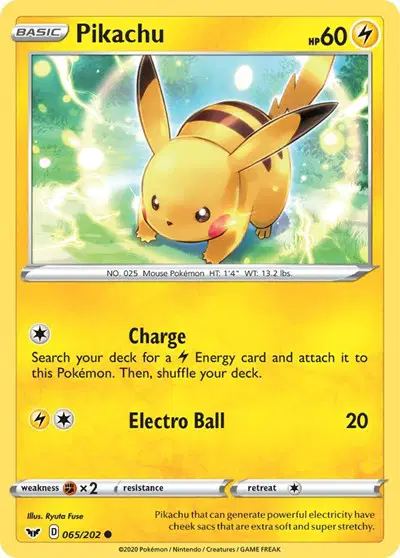 Auction card for Pikachu