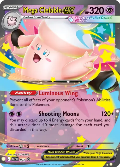 Auction card for Mega Clefable ex