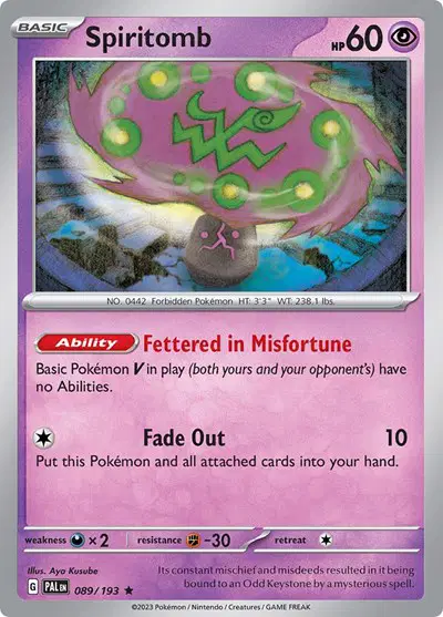 Auction card for Spiritomb
