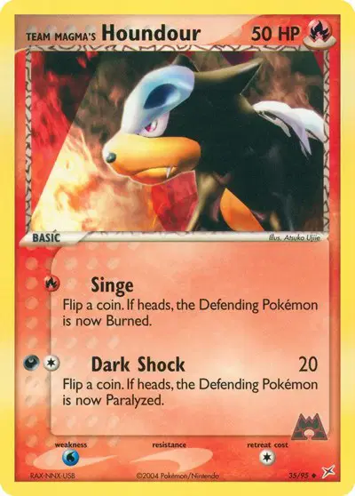 Auction card for Team Magma's Houndour (35)