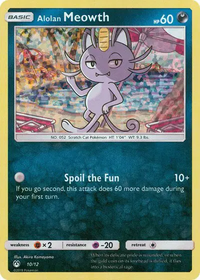 Auction card for Alolan Meowth
