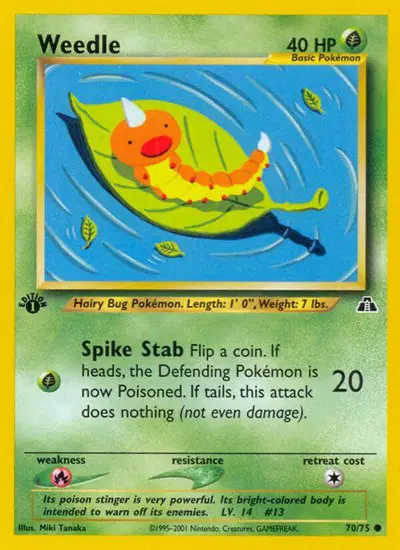 Auction card for Weedle