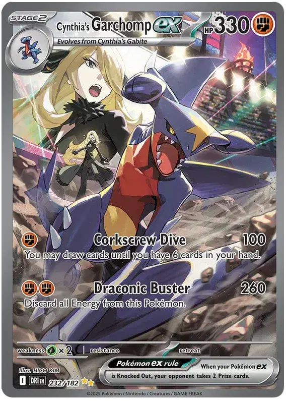 Auction card for Cynthia's Garchomp ex
