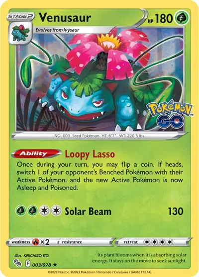 Auction card for Venusaur