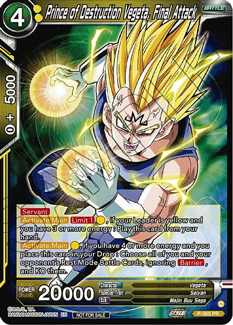 Prince of Destrcution Vegeta, Final Attack