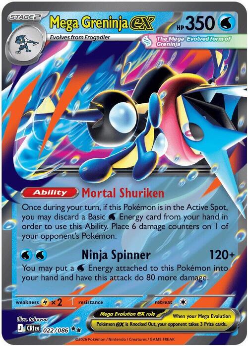 Auction card for Mega Greninja ex