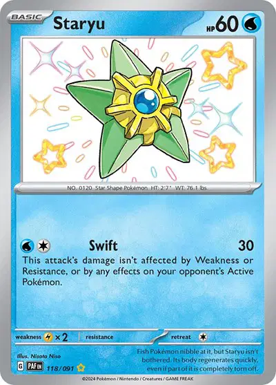 Auction card for Staryu