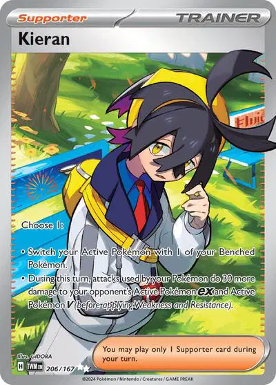 Auction card for Kieran