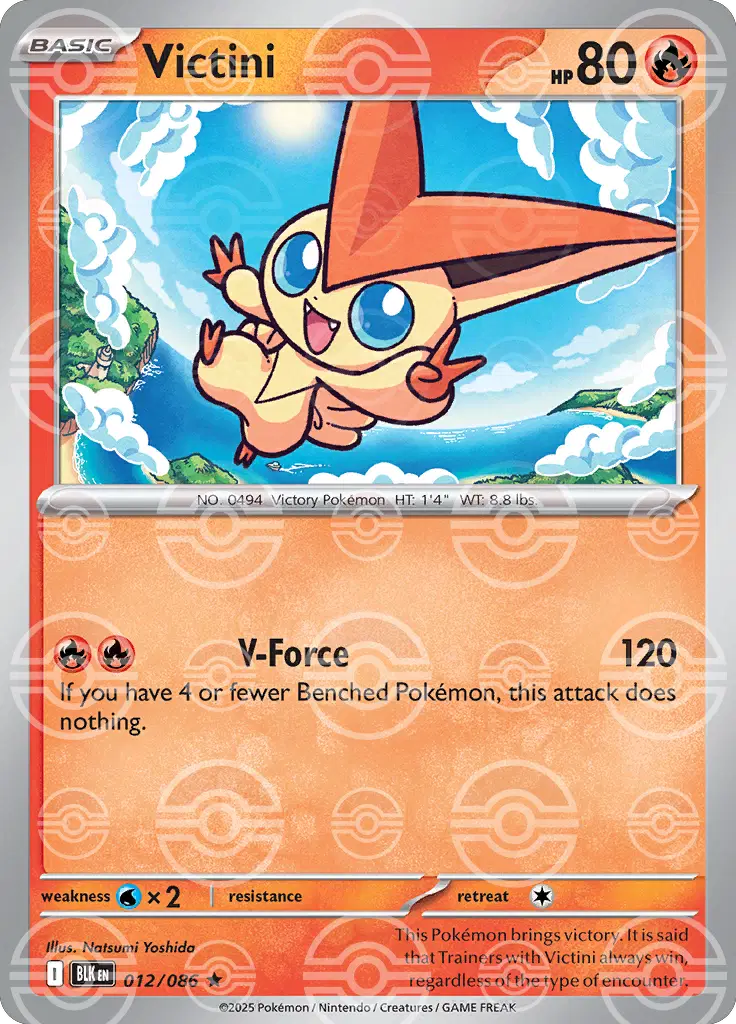 Auction card for Victini (Poke Ball Pattern)