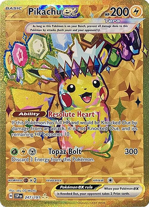 Auction card for Pikachu ex