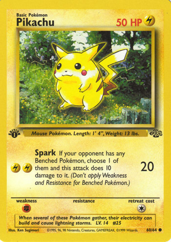 Auction card for Pikachu