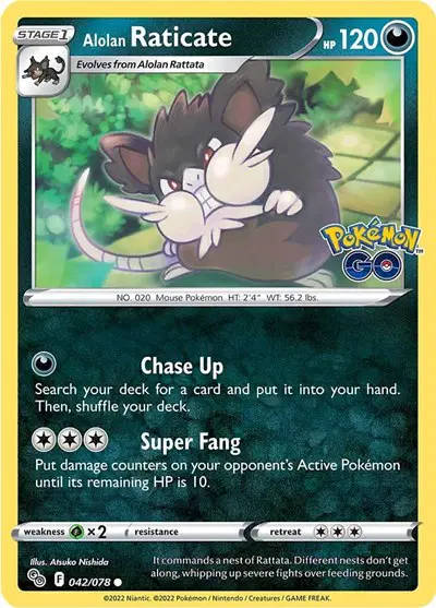 Auction card for Alolan Raticate