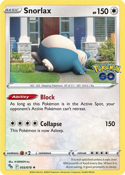 Auction card for Snorlax