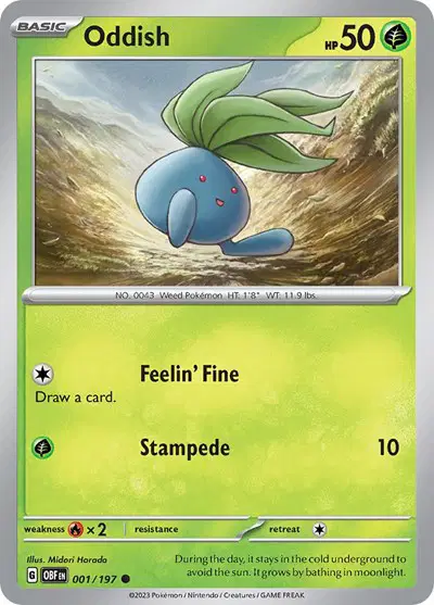 Auction card for Oddish