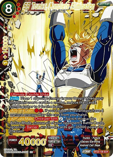 SS Trunks, Complete Elimination