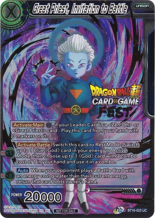 Great Priest, Invitation to Battle