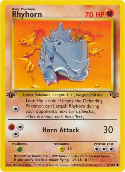 Auction card for Rhyhorn