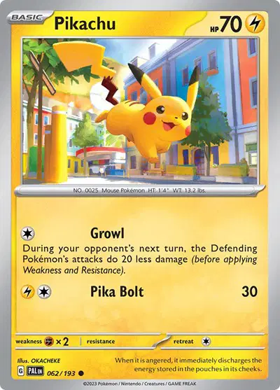 Auction card for Pikachu