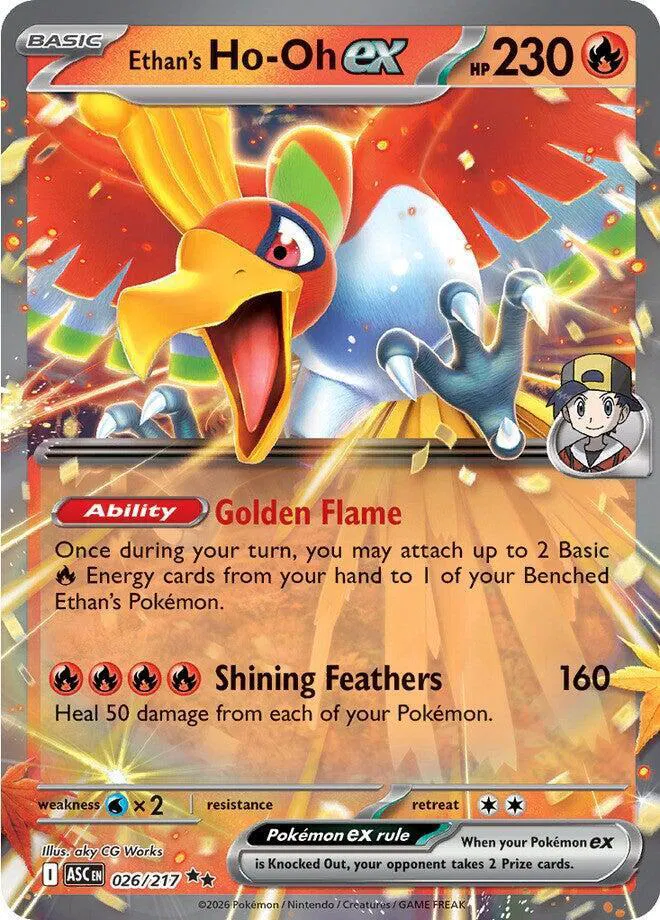 Auction card for Ethan's Ho-Oh ex