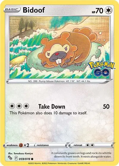 Auction card for Bidoof