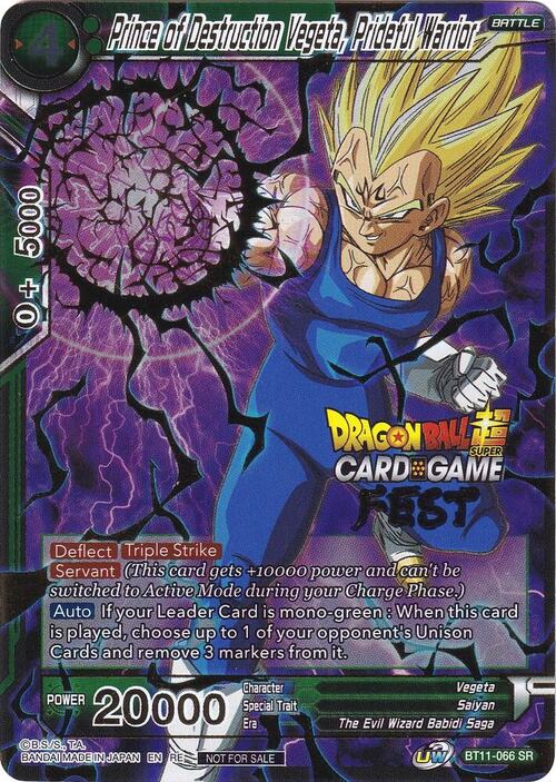 Prince of Destruction Vegeta, Prideful Warrior