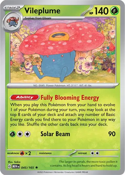 Auction card for Vileplume