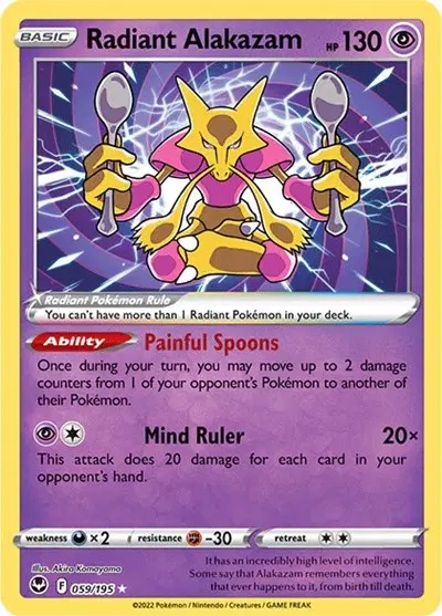 Auction card for Radiant Alakazam
