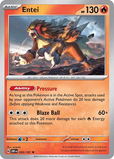 Auction card for Entei