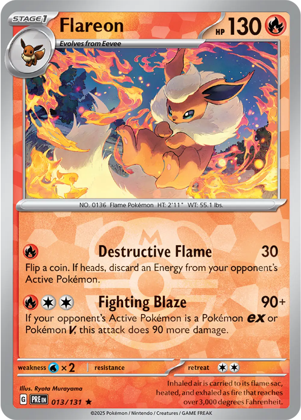 Auction card for Flareon (Master Ball Pattern)