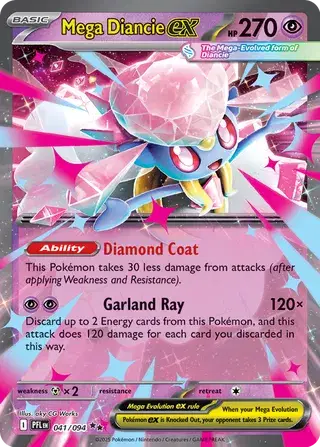 Auction card for Mega Diancie ex