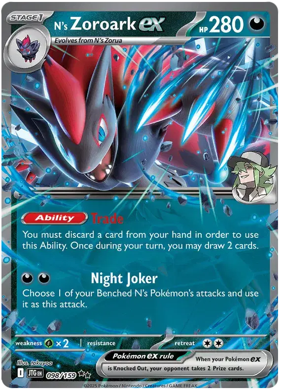 Auction card for N's Zoroark ex