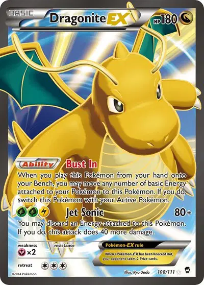 Auction card for Dragonite EX (108 Full Art)