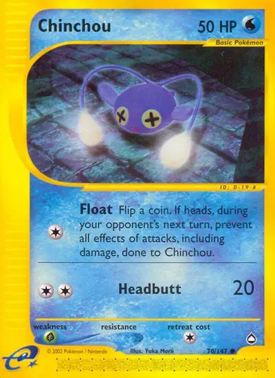 Auction card for Chinchou (70)