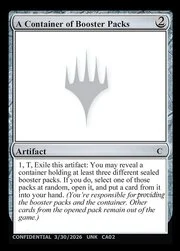 A Container of Booster Packs