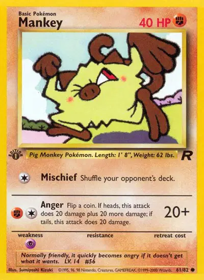 Auction card for Mankey