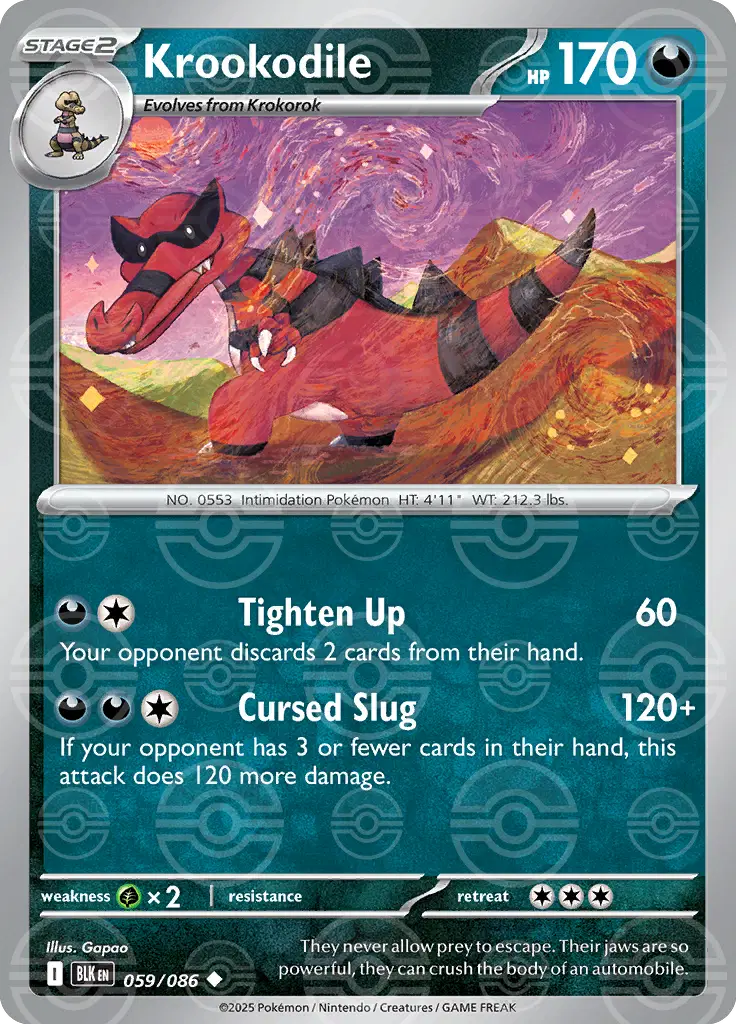 Auction card for Krookodile (Poke Ball Pattern)