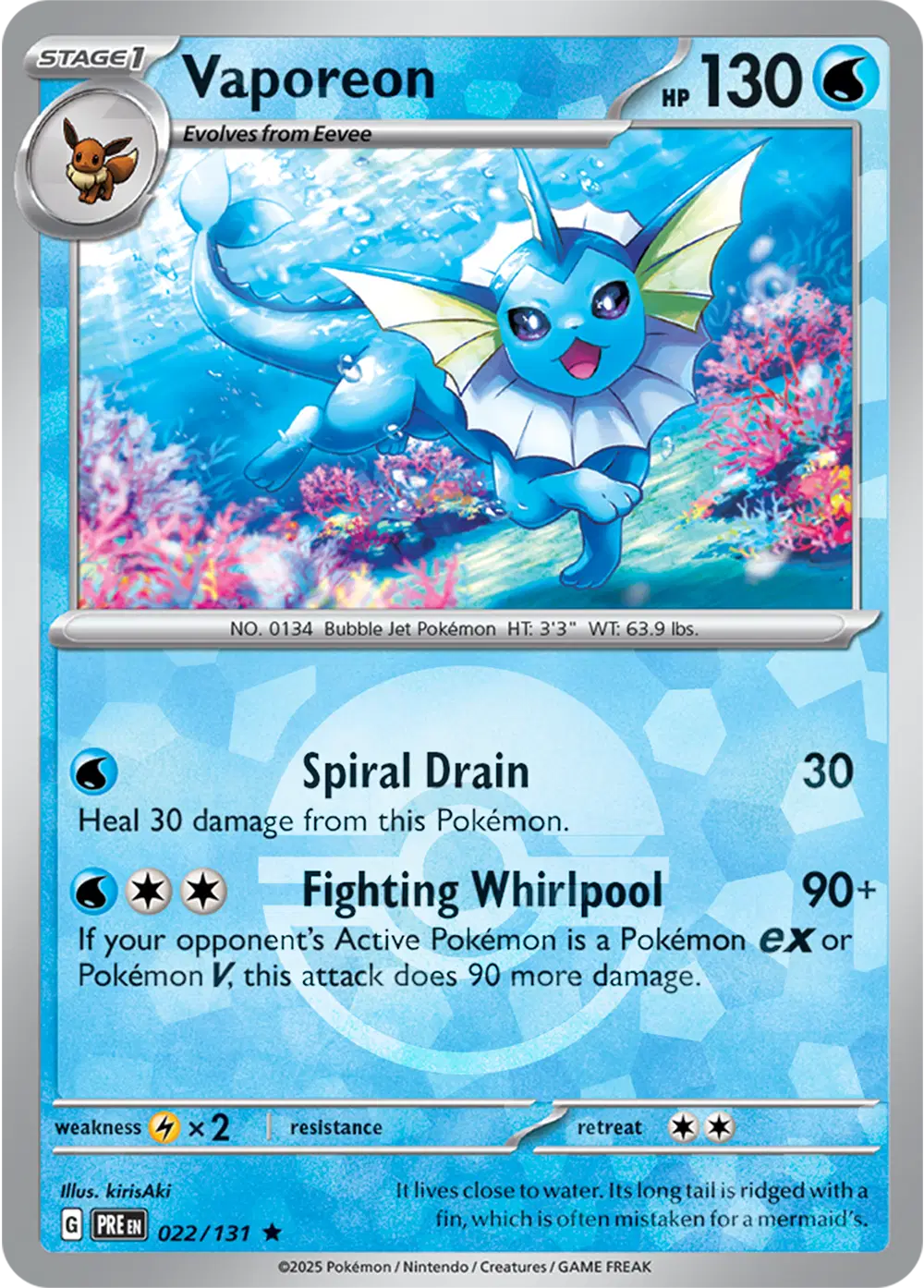 Auction card for Vaporeon (Poke Ball Pattern)