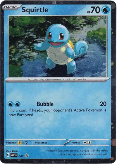 Auction card for Squirtle (Cosmos Holo)