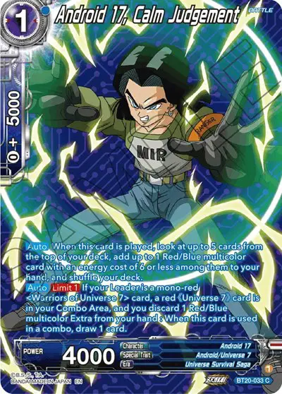 Android 17, Calm Judgement