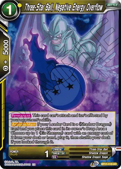 Three-Star Ball, Negative Energy Overflow